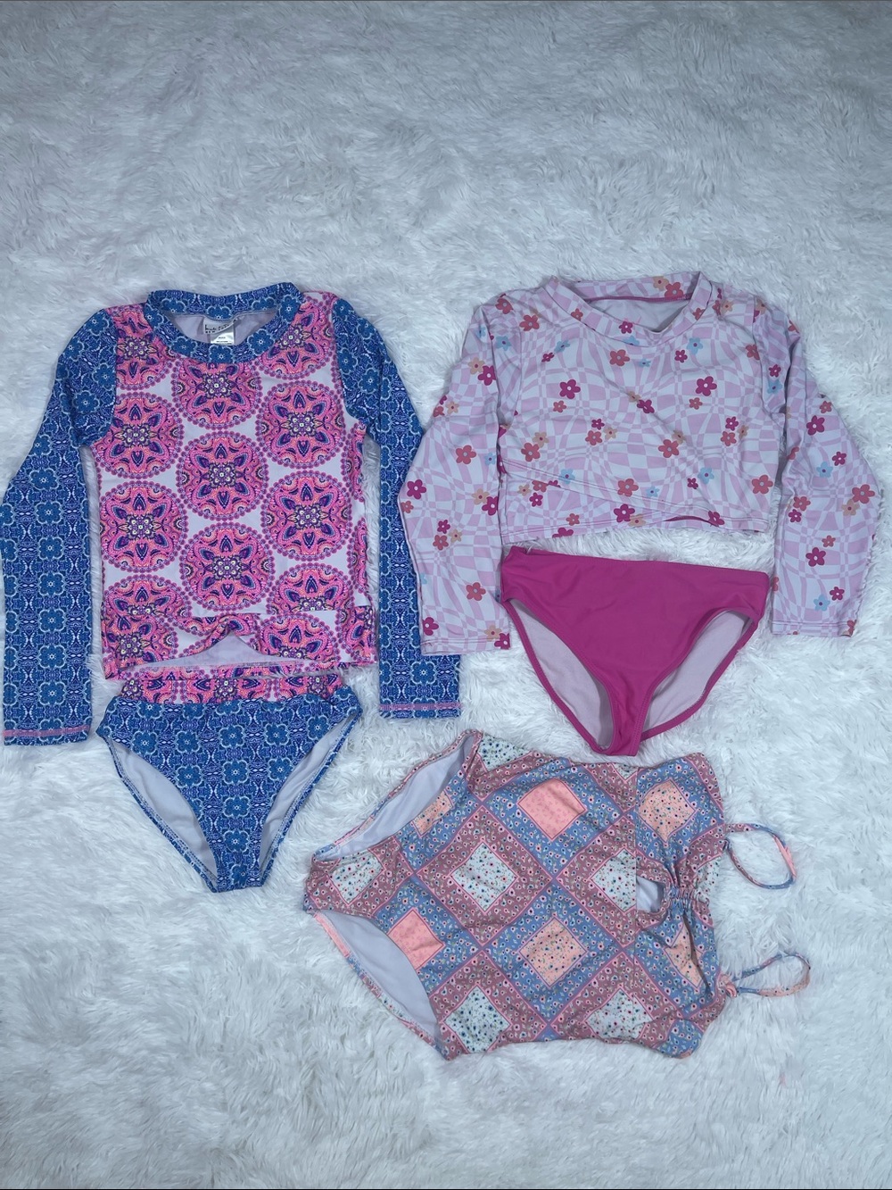 Bundle Girl’s Floral 3 swimsuits Size 12 and 10 excellent Condition